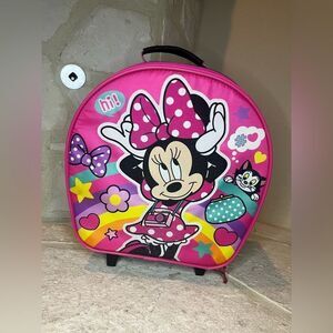 Disney Minnie Mouse round collapsible wheeled pilot case rolling luggage